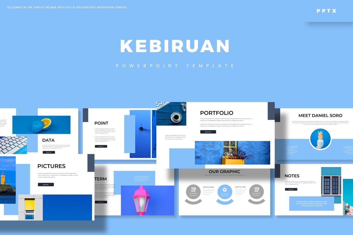 Kebiruan - Template PowerPoint Premium untuk Presentasi Menarik