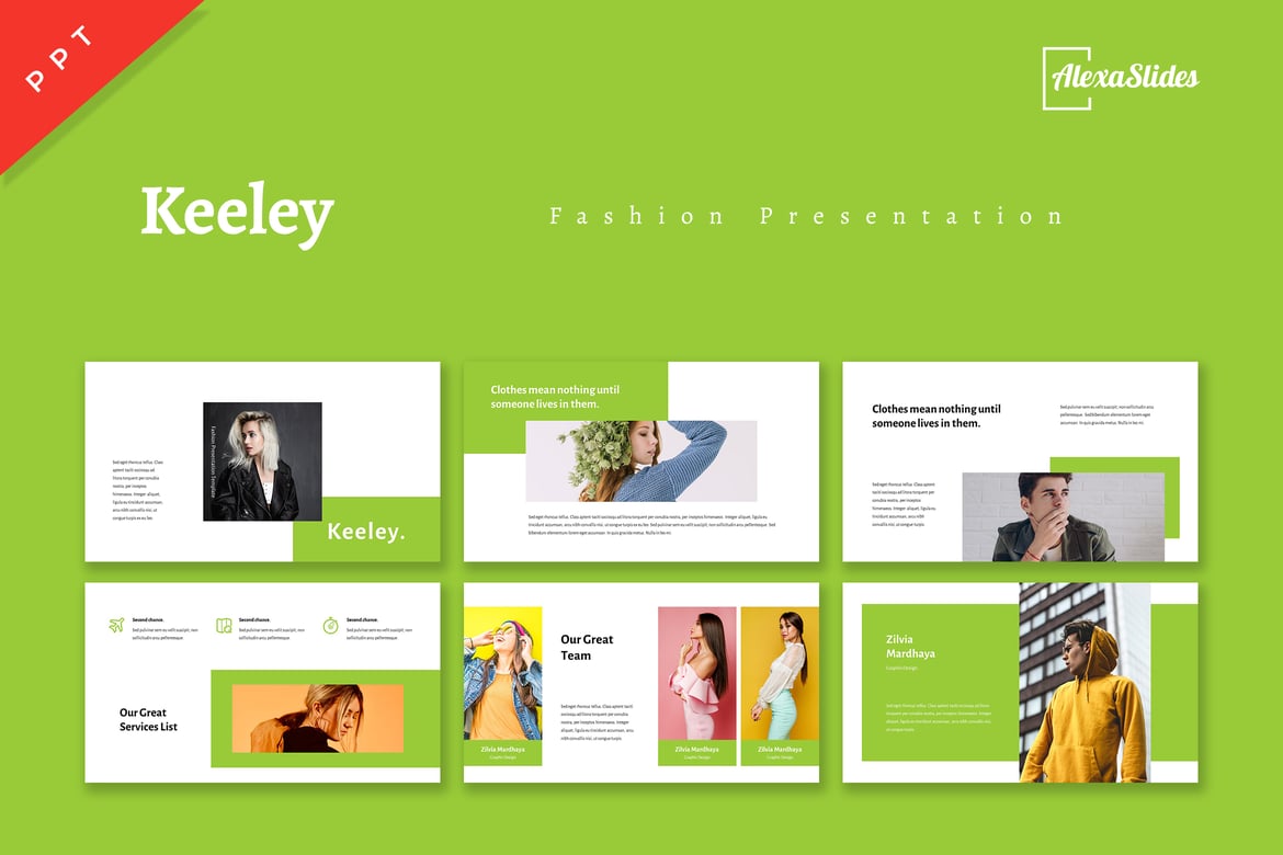 Template Presentasi Fashion Keeley yang Menawan
