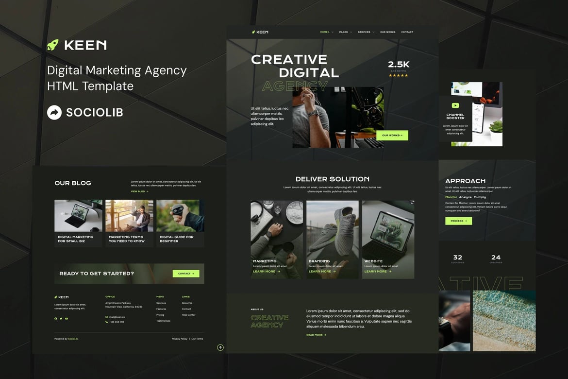 Keen - Template Website Agensi Digital yang Modern dan Responsif