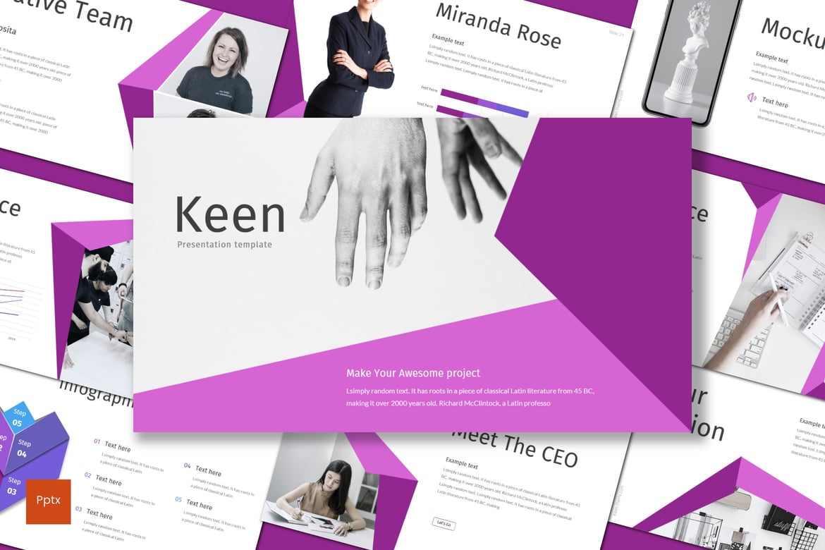 Keen - Template Presentasi PowerPoint Kreatif dan Minimalis