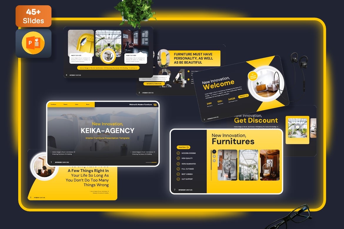 Keika - Template Powerpoint Interior yang Elegan