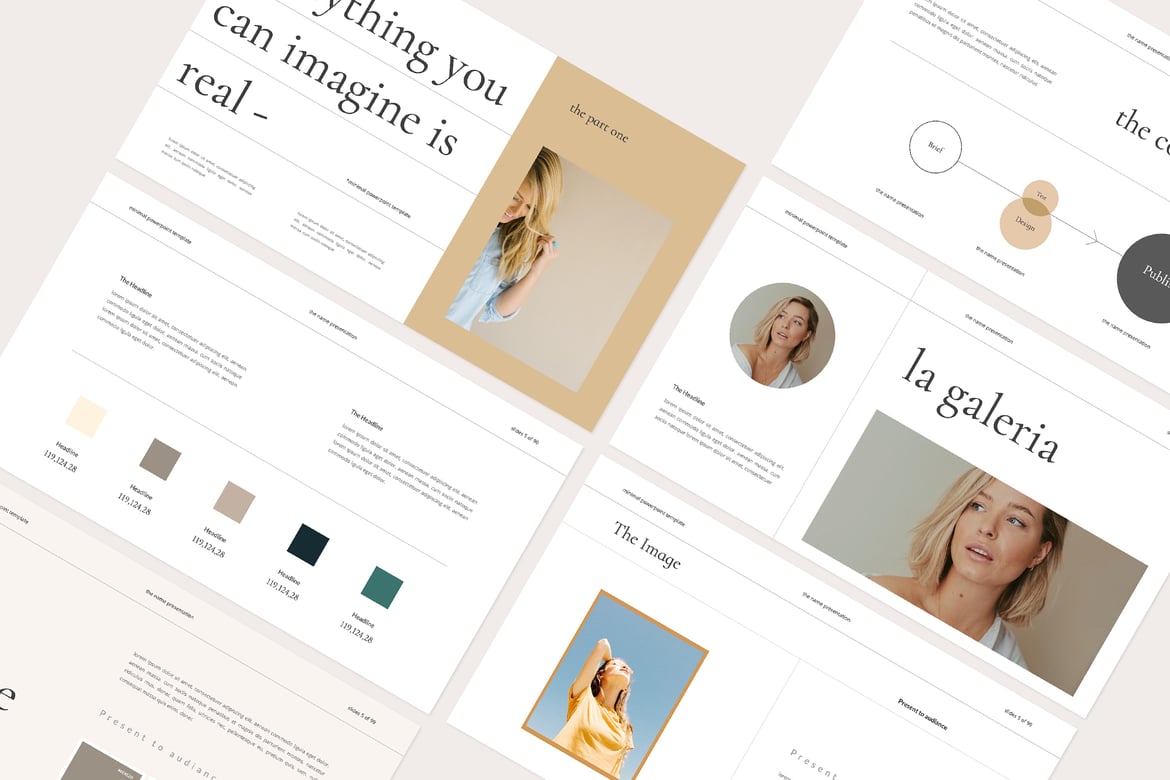 Template Presentasi PowerPoint Kelsey - Desain Minimalis yang Kreatif