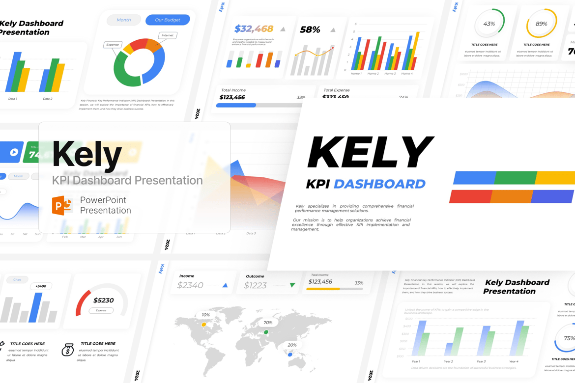 Template Presentasi Kely - Powerpoint KPI Keuangan yang Menarik