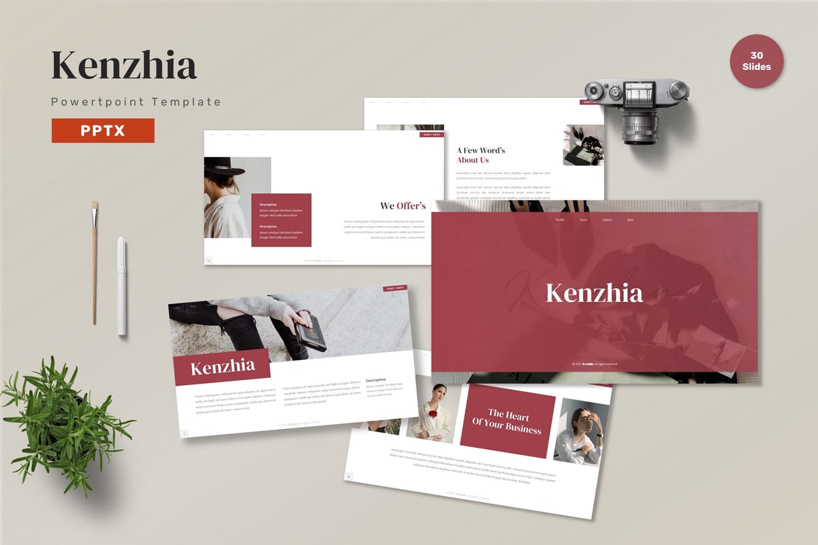 Kenzhia - Template Powerpoint Kreatif untuk Presentasi Anda