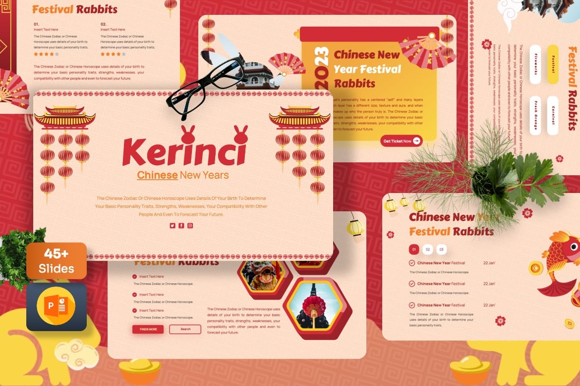 Template PowerPoint Kerinci untuk Perayaan Imlek yang Menarik