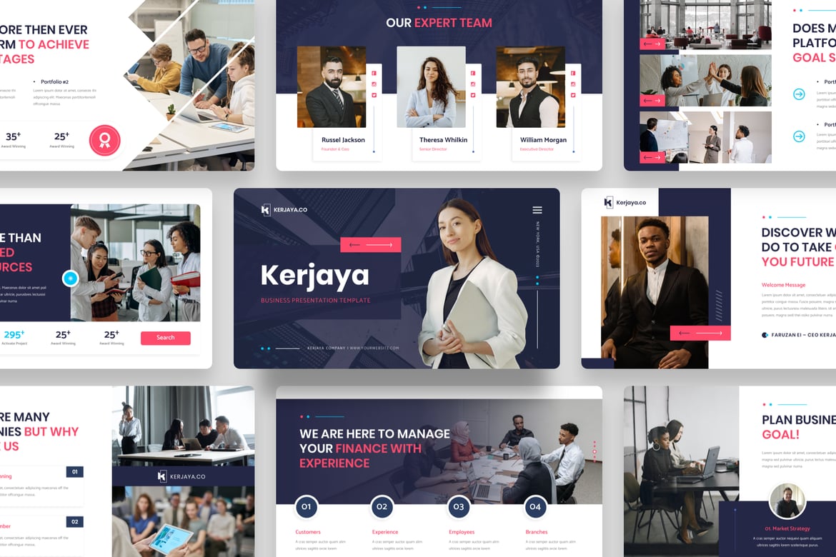 Template Presentasi Bisnis Kerjaya - PowerPoint yang Elegan dan Profesional