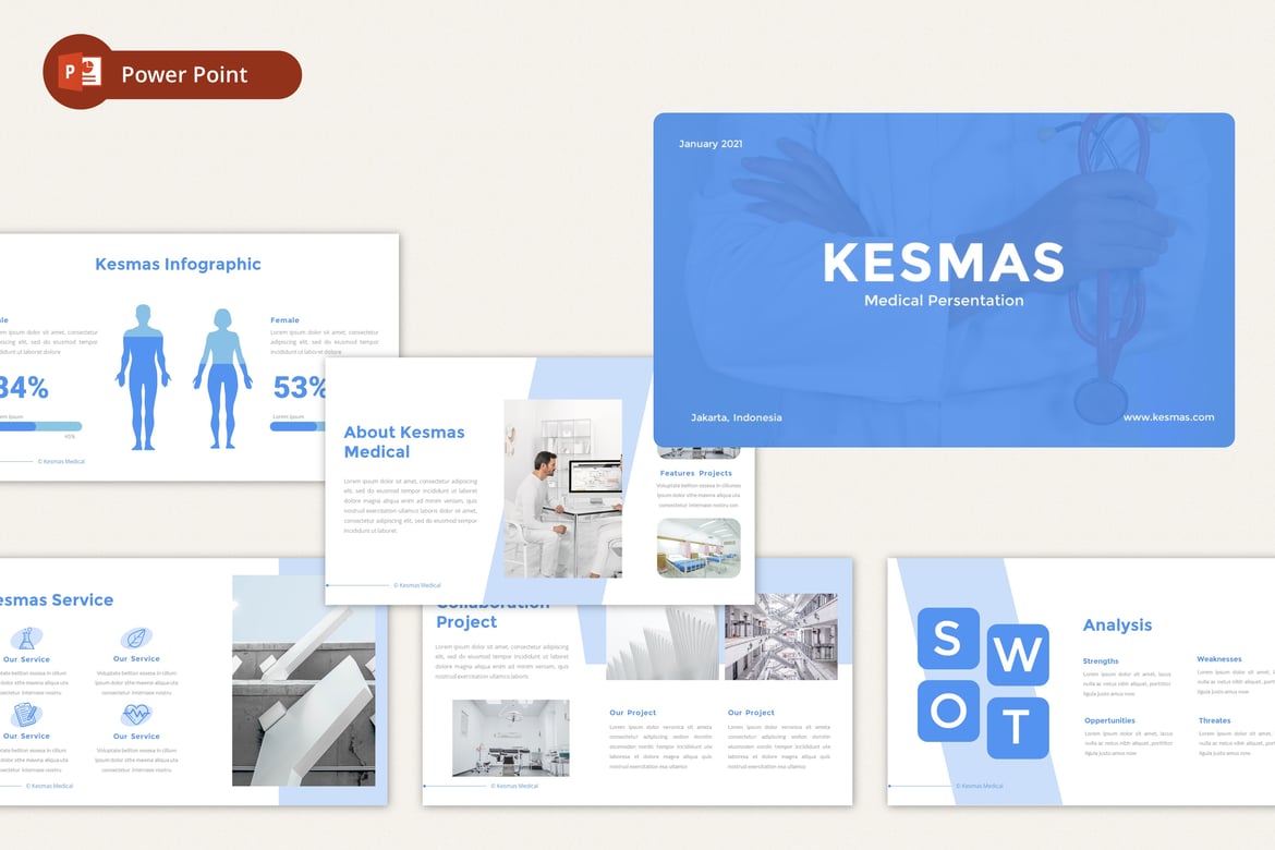 Kesmas - Template PowerPoint Medis yang Menarik dan Profesional