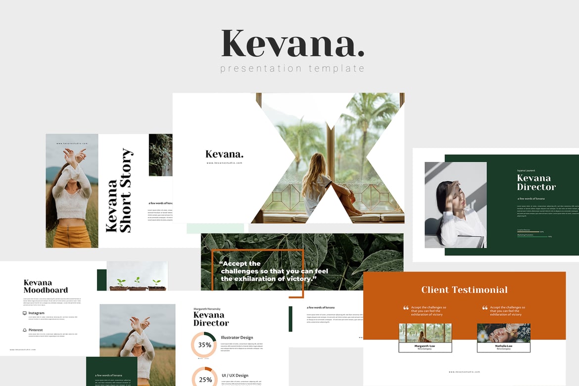 Kevana - Template Presentasi PowerPoint Alami yang Menarik
