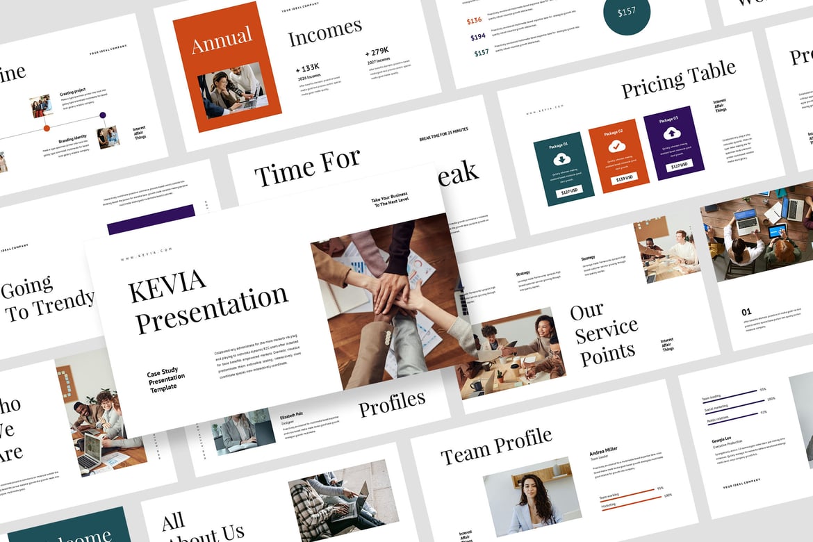 Template Presentasi PowerPoint Kevia: Solusi Cerdas untuk Studi Kasus
