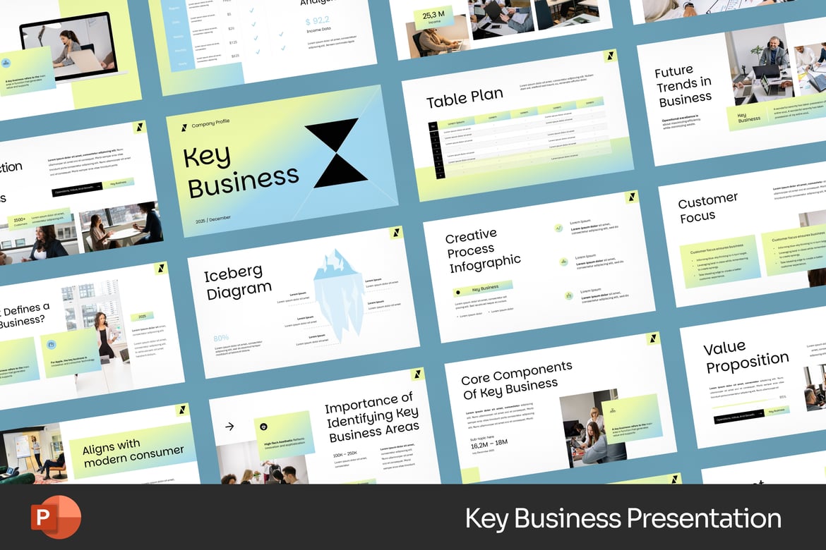 Template Presentasi PowerPoint Bisnis Utama yang Menarik