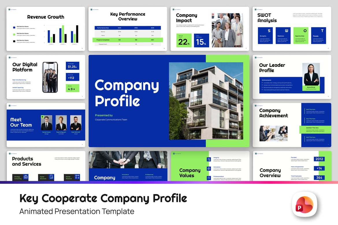 Template Presentasi Profil Perusahaan Kunci yang Profesional