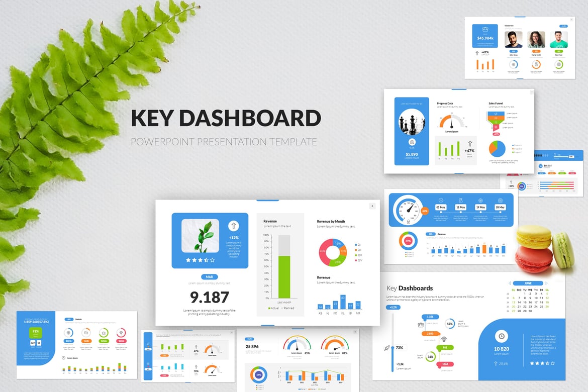Template Presentasi PowerPoint Dashboard Kinerja Utama