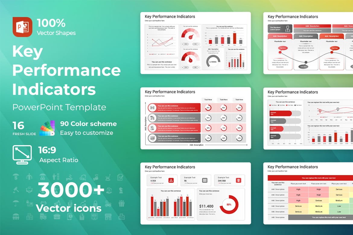 Template PowerPoint Indikator Kinerja Utama yang Menarik