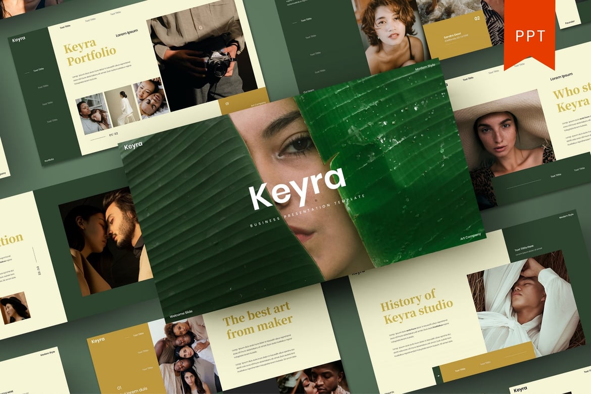 Template PowerPoint Bisnis Keyra - Solusi Presentasi Profesional