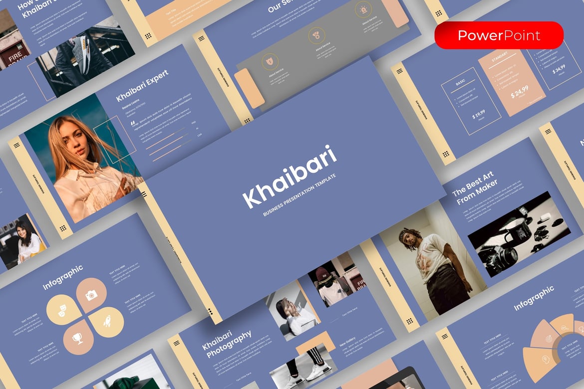 Template Presentasi PowerPoint Khaibari untuk Bisnis yang Menarik