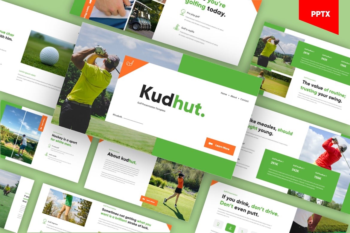 Khudut - Template PowerPoint Golf & Multiguna yang Modern dan Profesional