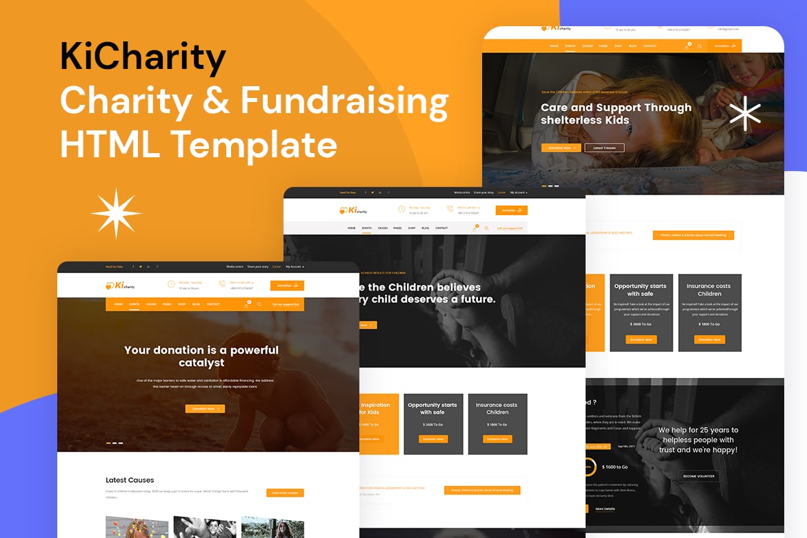 KiCharity - Template Web Amal & Penggalangan Dana yang Menarik