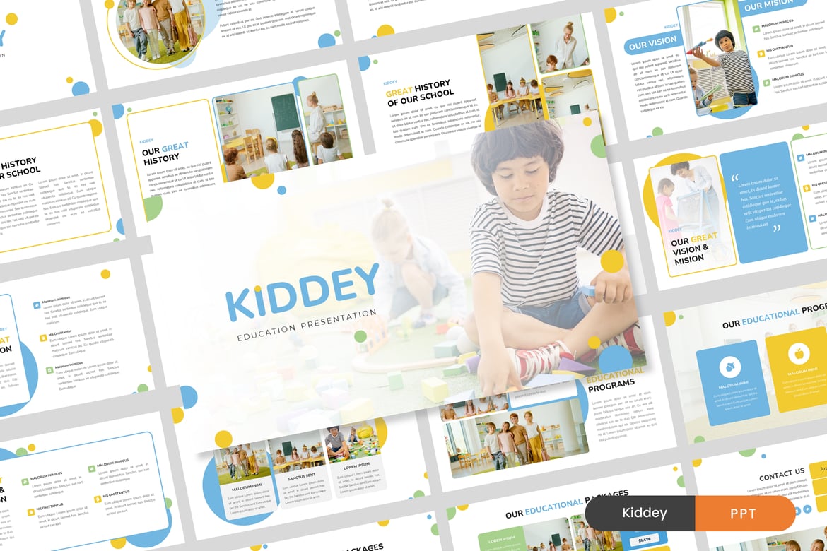 Kiddey - Template PowerPoint Pendidikan yang Menarik dan Kreatif