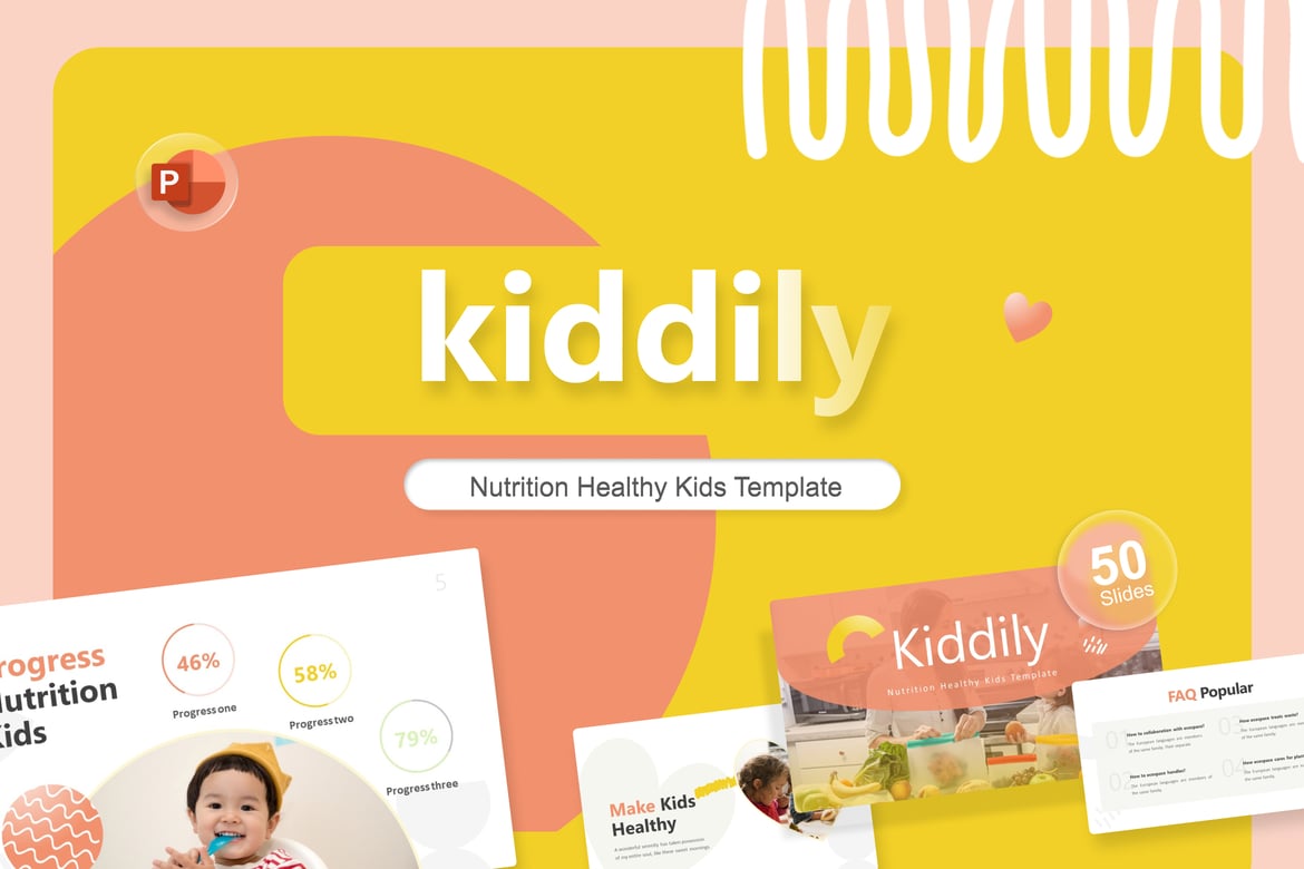 Template PowerPoint Makanan Sehat yang Menarik dan Informatif