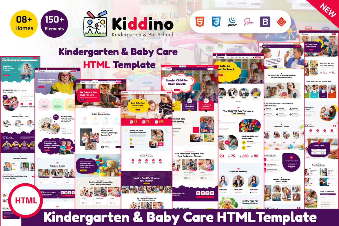 Kiddino - Template Website Kreatif untuk Anak dan Sekolah