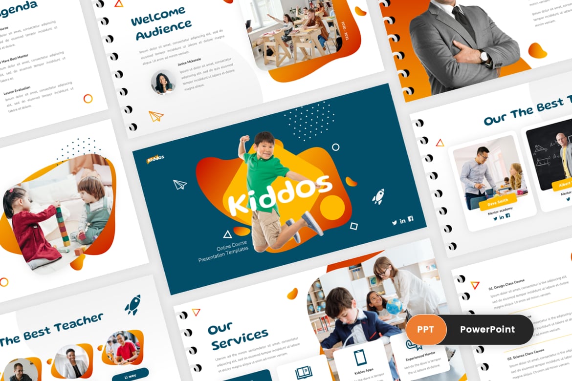 Template PowerPoint Pendidikan Kiddos - Solusi Presentasi Kreatif