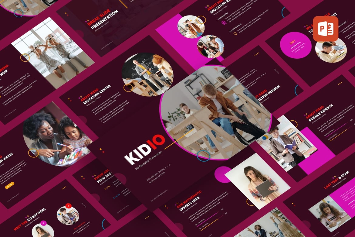 Template PowerPoint Pendidikan Anak - Kidio yang Menarik dan Kreatif