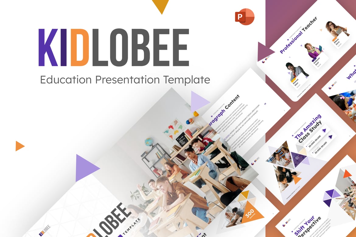 Template PowerPoint Edukasi Kidlobee yang Menarik dan Profesional