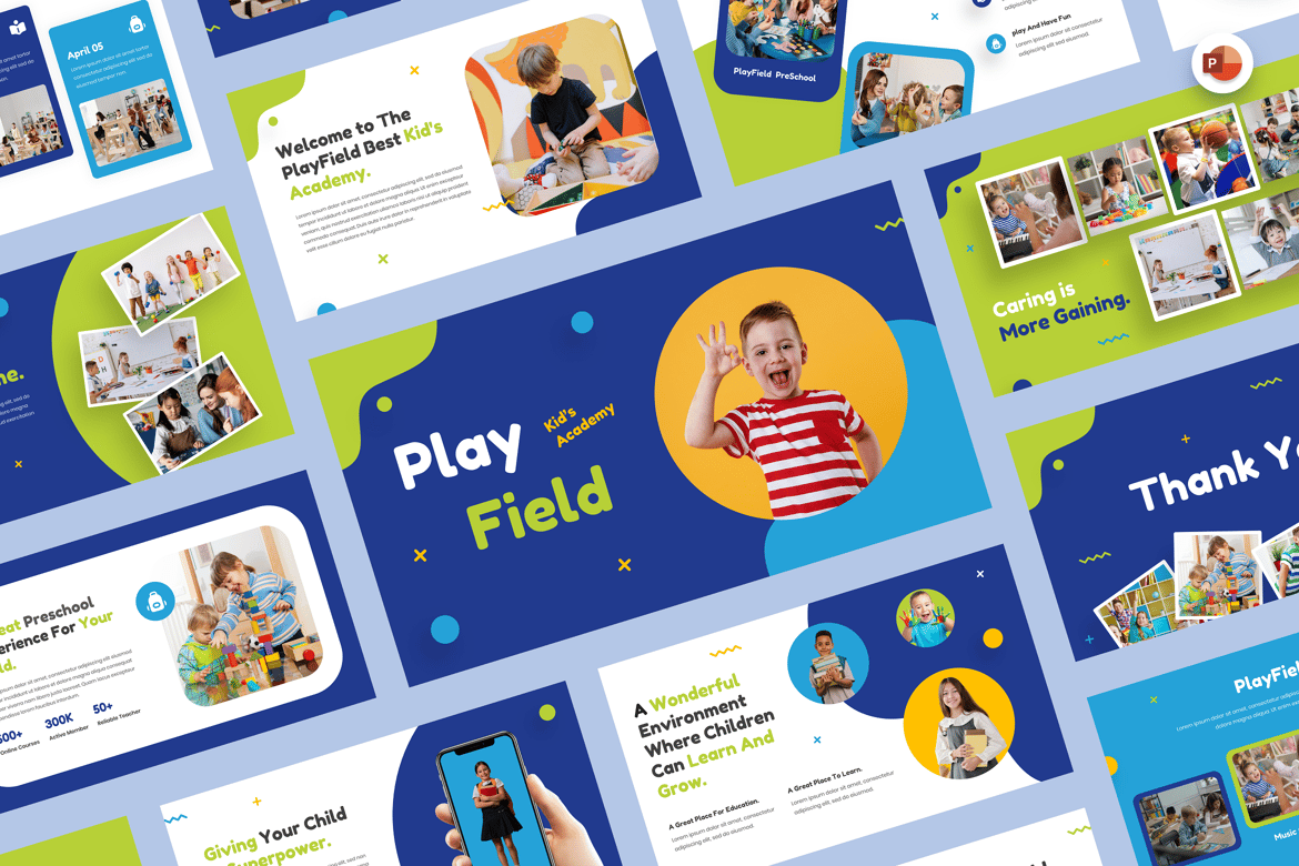 Template PowerPoint Akademi Anak & Prasekolah yang Menarik