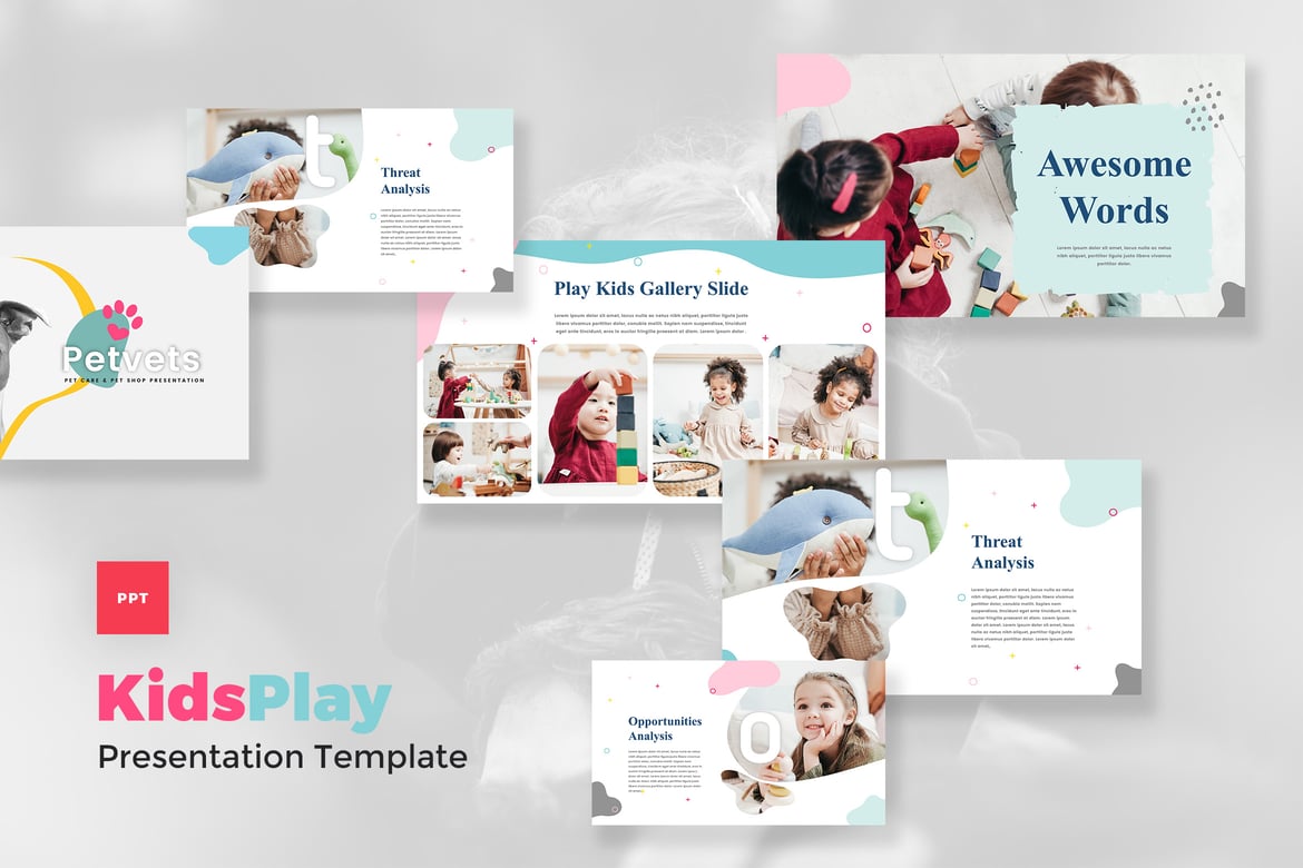 Template Presentasi PowerPoint Anak dan Bayi yang Ceria