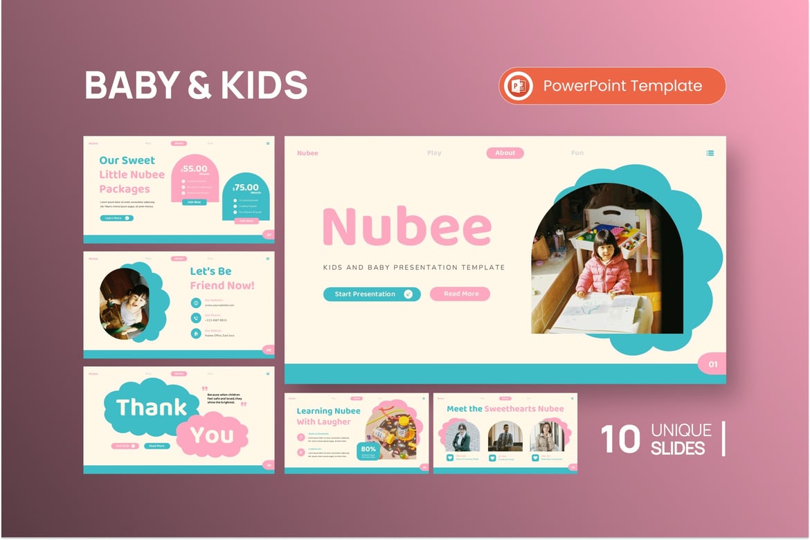 Template PowerPoint Anak & Bayi yang Menarik