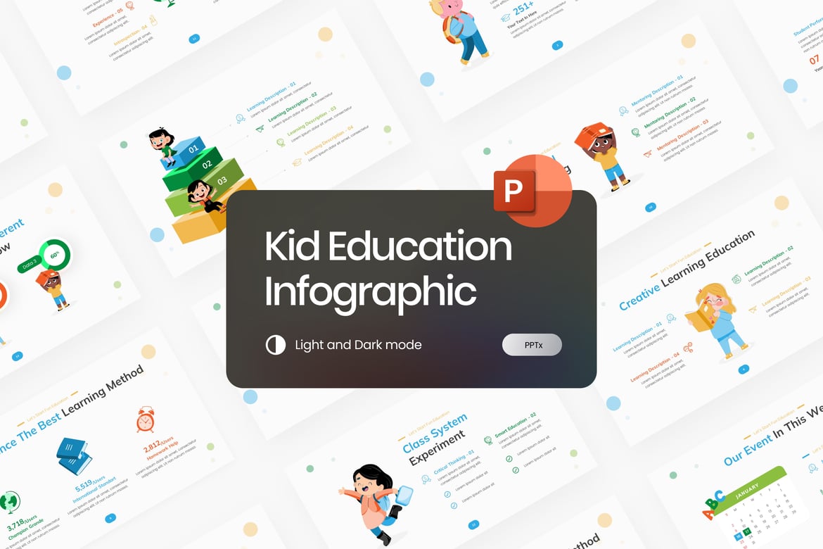 Template Presentasi Infografis Edukasi Anak yang Modern