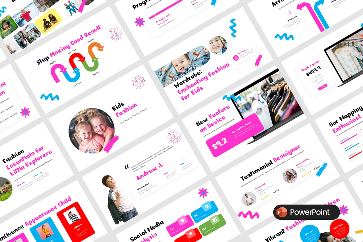 Template Presentasi PowerPoint Fashion Anak yang Modern