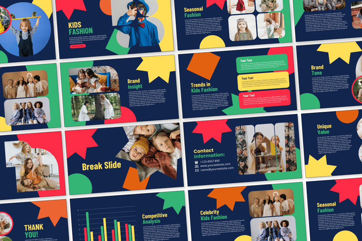 Template Presentasi Powerpoint Fashion Anak yang Menarik