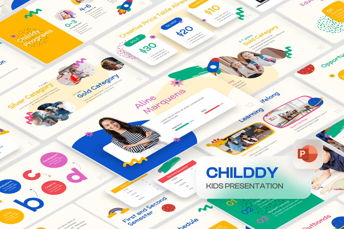 Template PowerPoint Playground Anak yang Kreatif dan Menarik