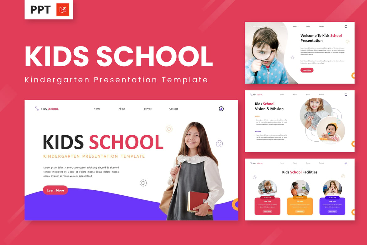 Template PowerPoint Ceria untuk Sekolah Anak Usia Dini