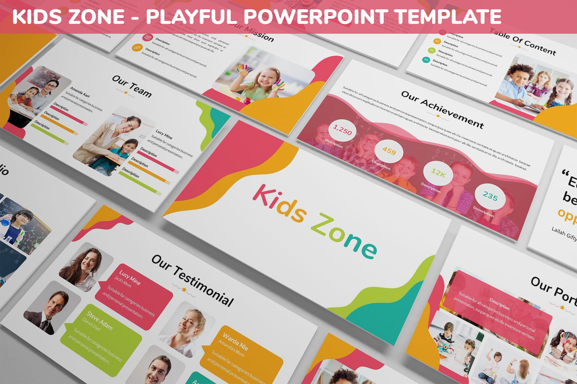 Template Powerpoint Ceria untuk Anak - Kids Zone
