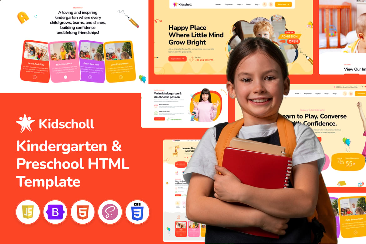 Kidscholl – Template Website Kreatif untuk Taman Kanak-Kanak dan Pra-sekolah