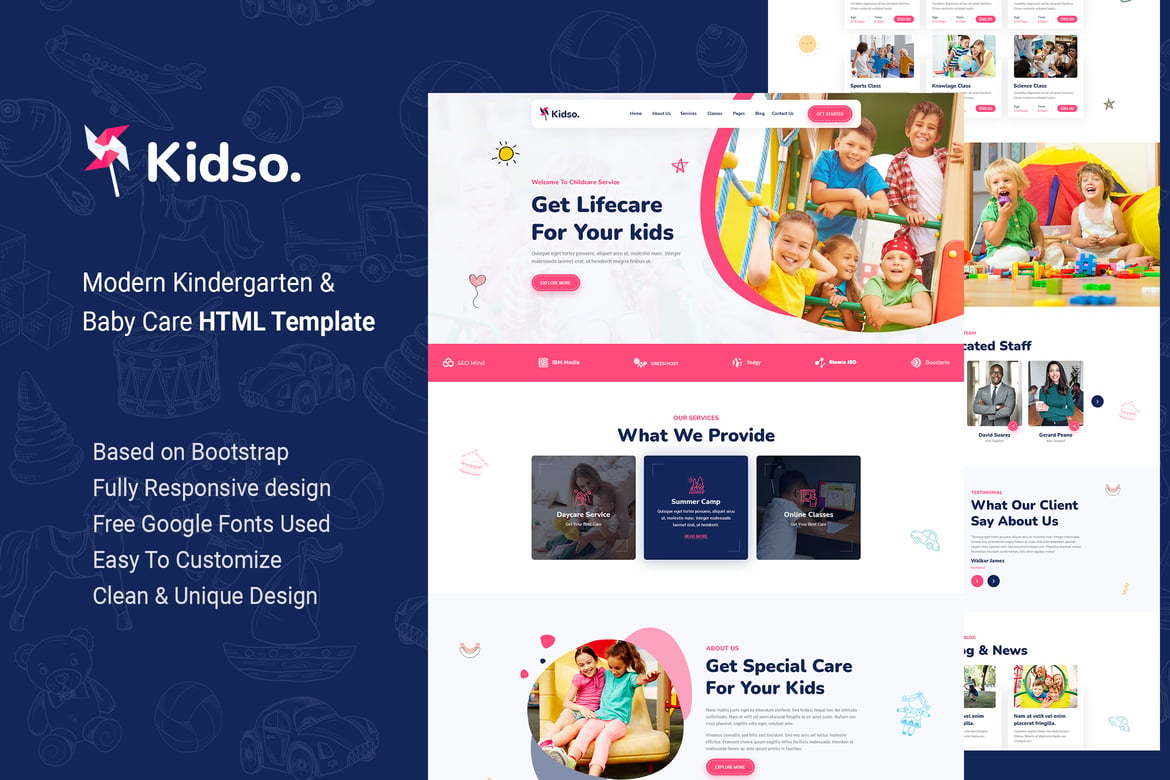 Kidso - Template Website Modern untuk Taman Kanak-Kanak dan Perawatan Anak