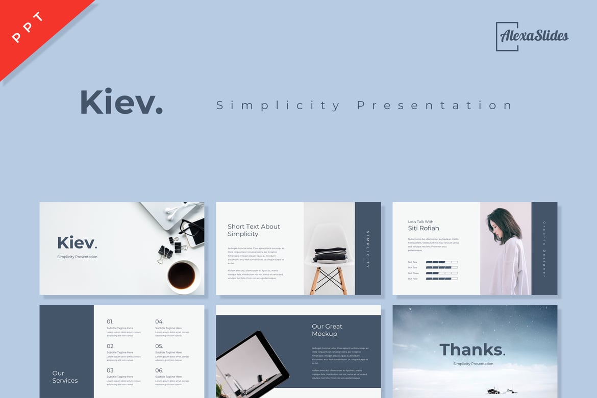 Template Presentasi Powerpoint Kiev yang Menarik dan Kreatif
