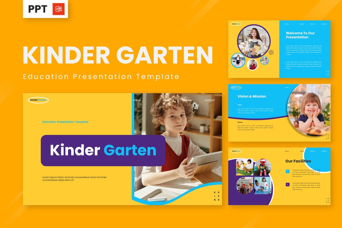 Template Presentasi PowerPoint Pendidikan untuk Taman Kanak-Kanak