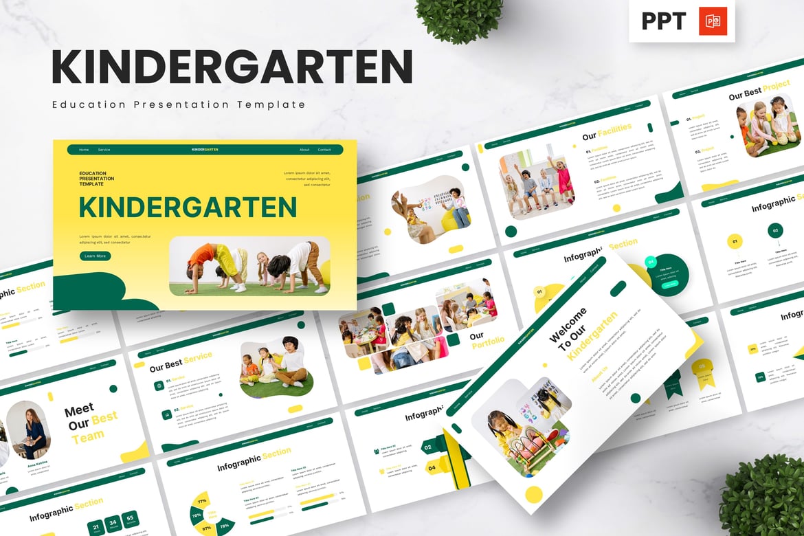 Template PowerPoint Pendidikan untuk TK yang Menarik
