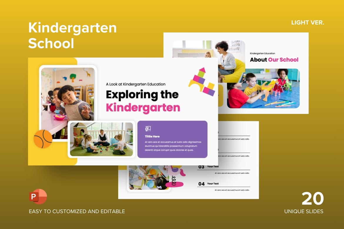 Template Presentasi PowerPoint untuk Sekolah TK yang Menarik