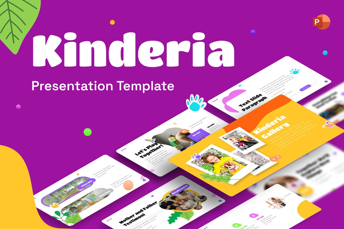 Template PowerPoint Kreatif Anak Kinderia yang Menarik