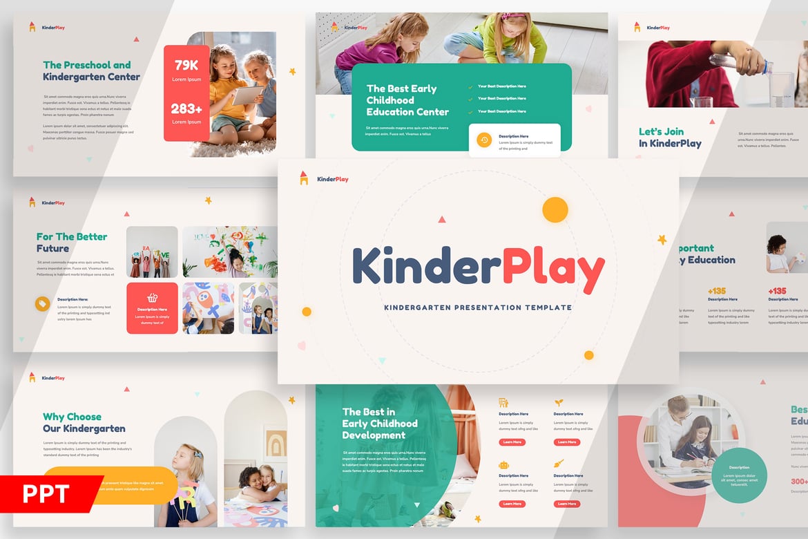 Template Powerpoint Anak - KinderPlay untuk Presentasi Menarik