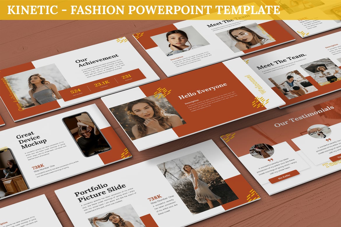 Kinetic - Template Powerpoint Fashion Modern dan Stylish