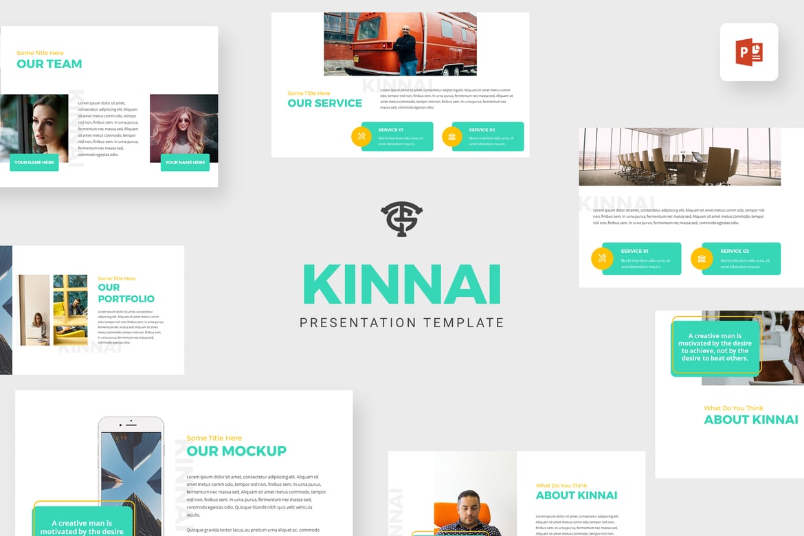 Template Presentasi Kinnai - PowerPoint Kreatif dan Bersih