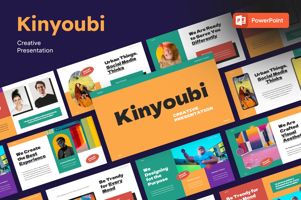 Kinyoubi - Template Presentasi PowerPoint Kreatif yang Menarik