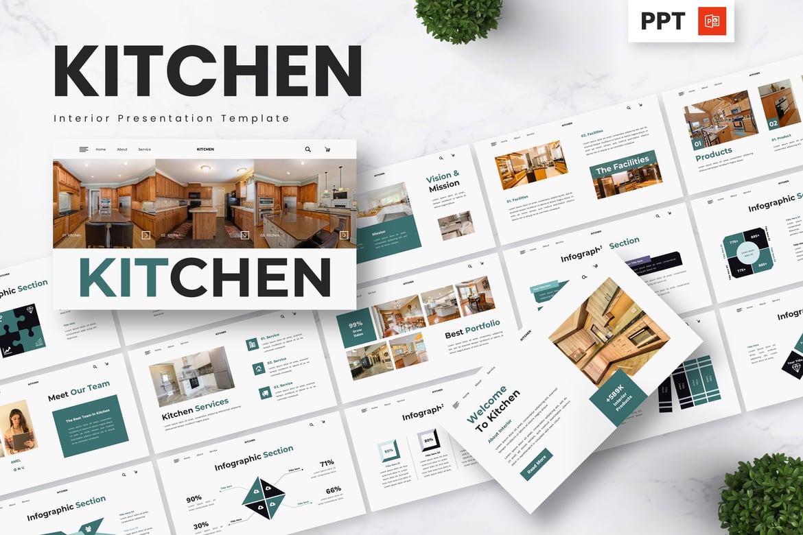 Template Powerpoint Dapur - Desain Interior Menarik