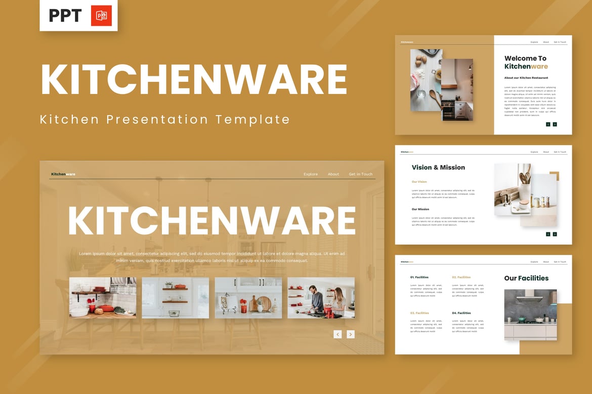 Template Presentasi PowerPoint Dapur yang Menarik dan Fungsional
