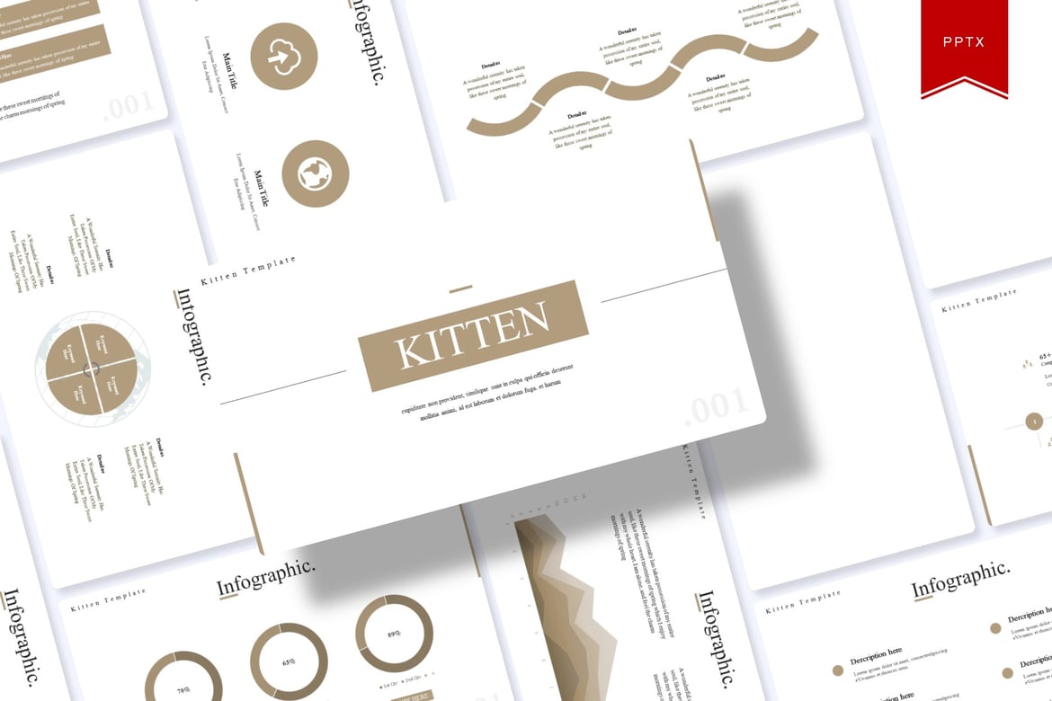Template Presentasi PowerPoint Kitten yang Menarik